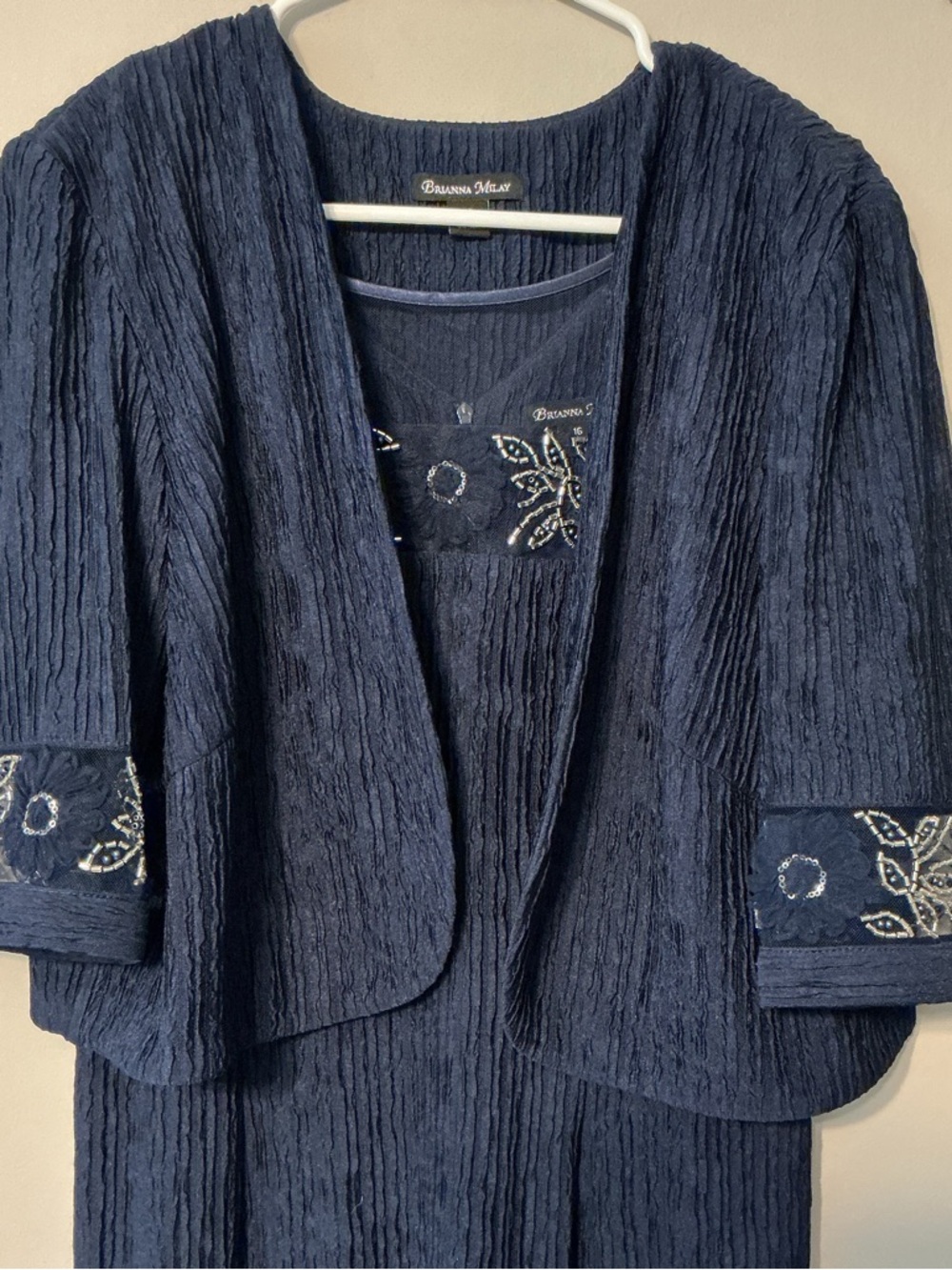 Brianna Milay Navy Dress W/ Jacket - Picture 3 of 9